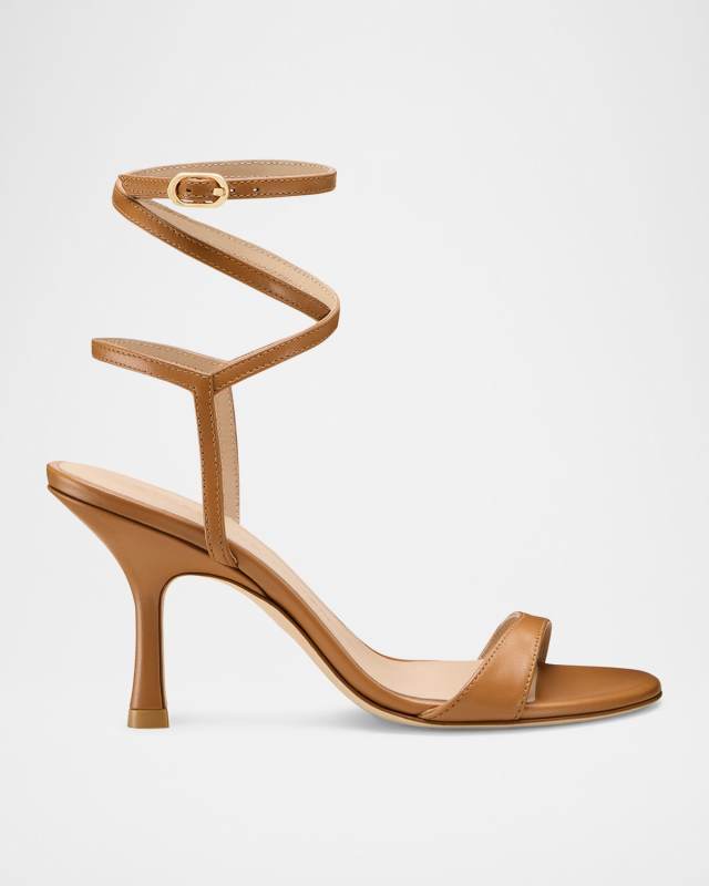 Nudist Leather Ankle-Wrap Sandals